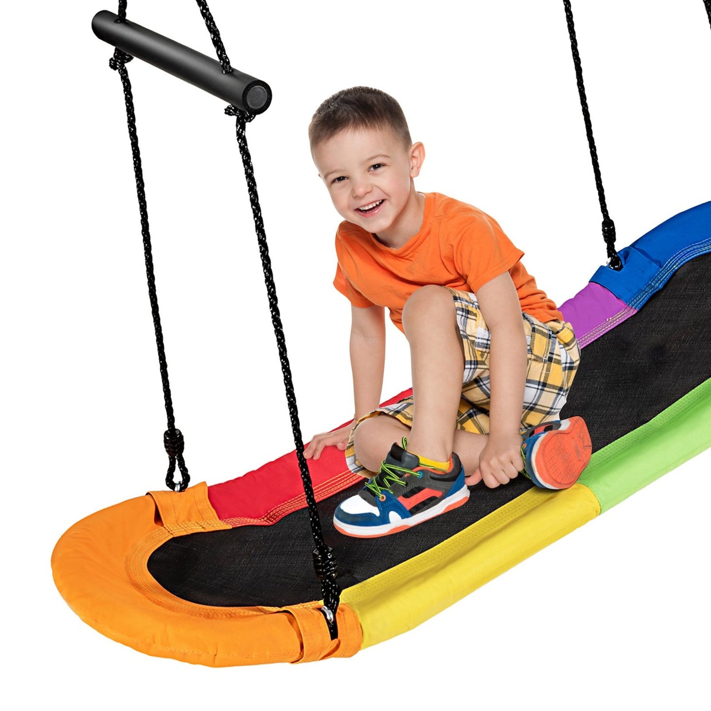 Nest swing children's tree swing with 100-160cm adjustable rope hanging swing colorful 123 x 45cm