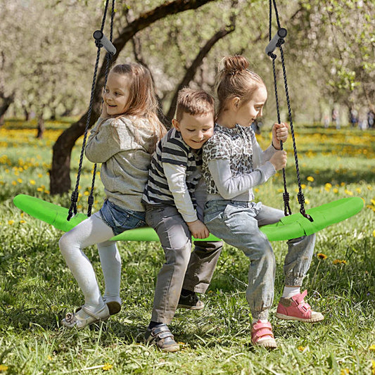 Nest swing children's tree swing with 100-180cm adjustable rope hanging swing green 123x45cm