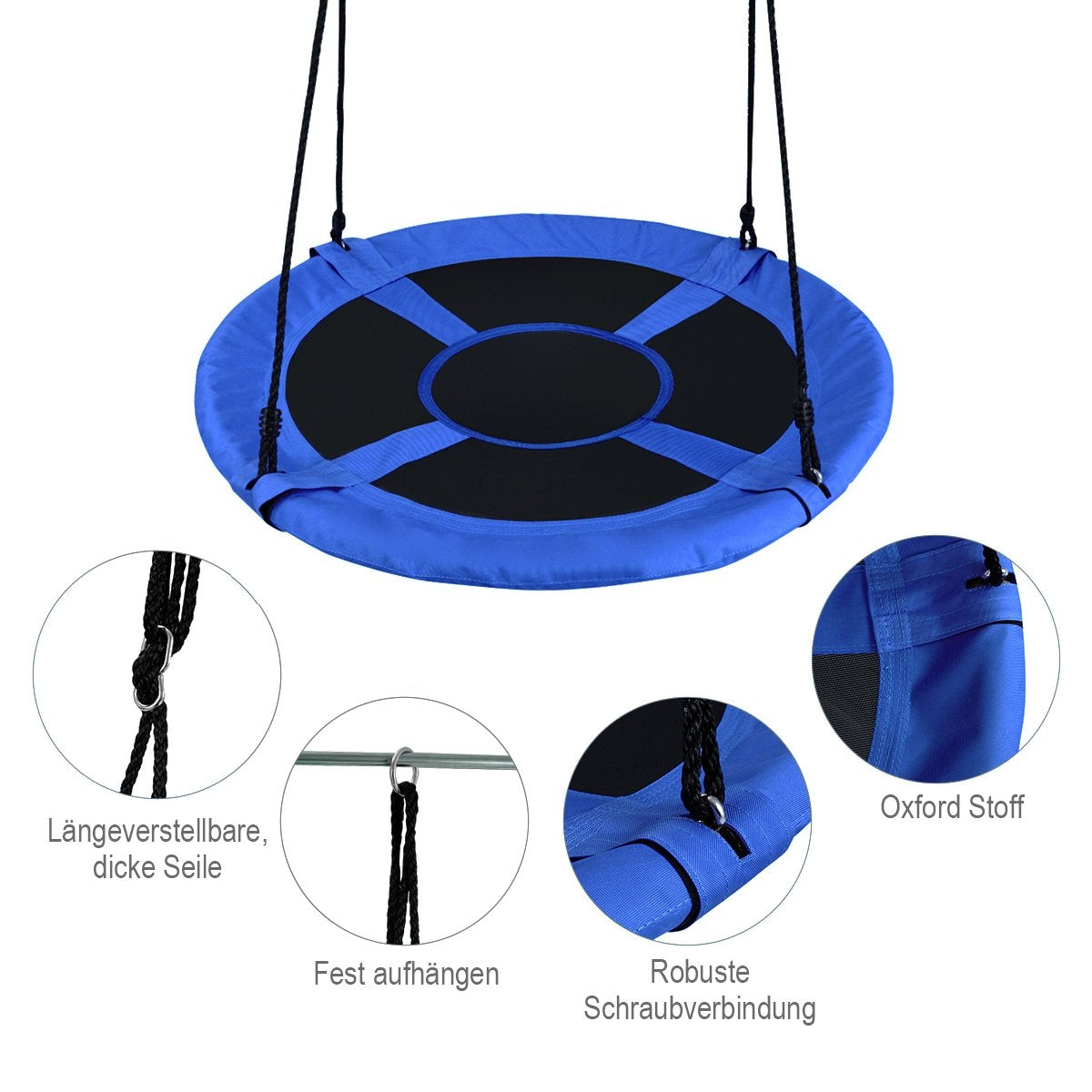 Nest swing garden swing outdoor children's swing up to 150 kg colored/green-blue