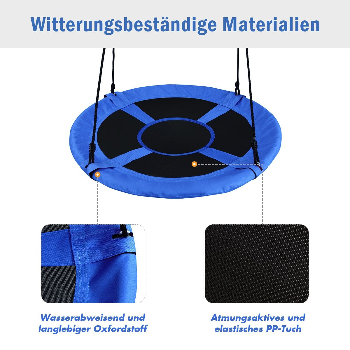Nest swing garden swing outdoor children's swing up to 150 kg colored/green-blue