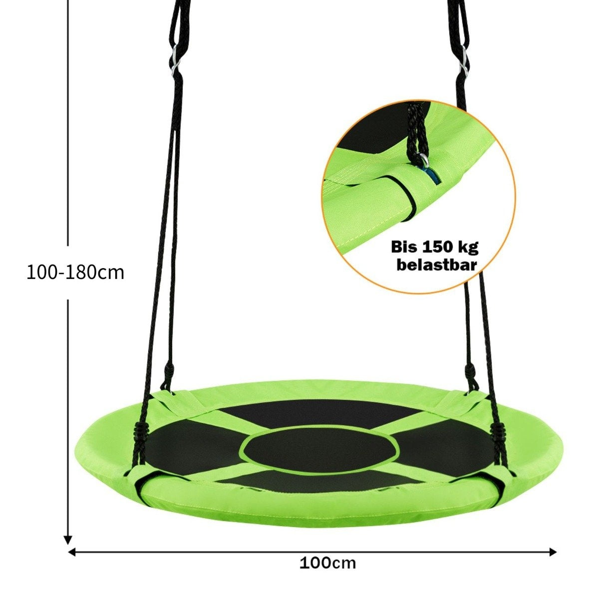 Nest swing garden swing outdoor children's swing up to 150 kg colored/green-green