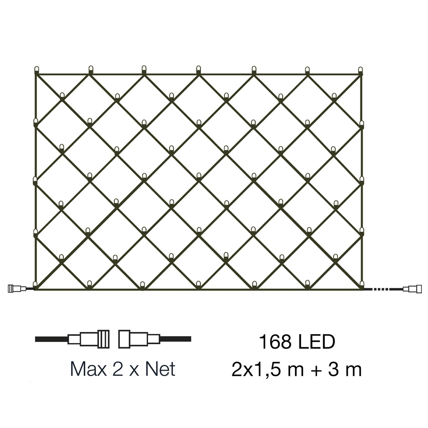 Net Light net 2x1.5m with 168 light points