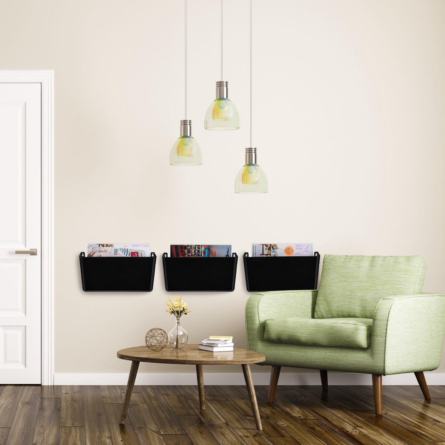 Newspaper holder wall set of 3