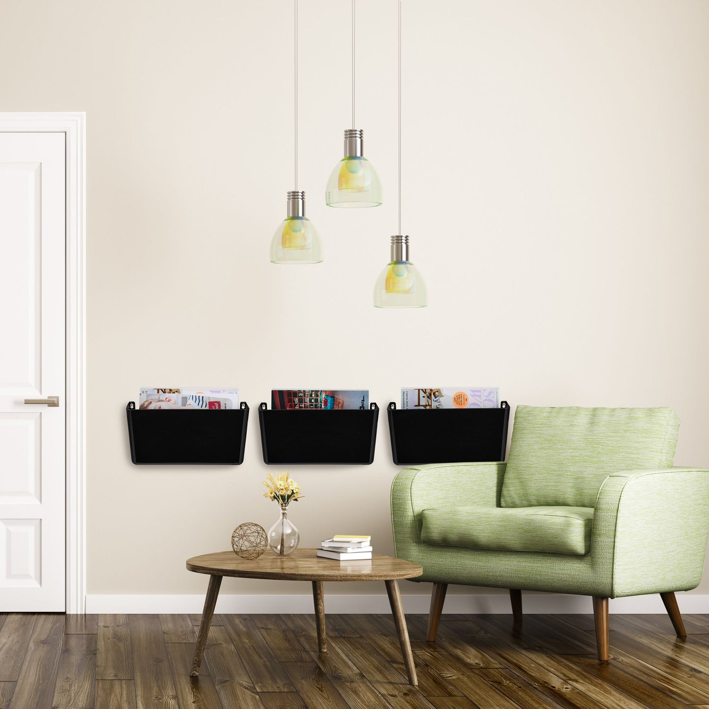 Newspaper holder wall set of 3