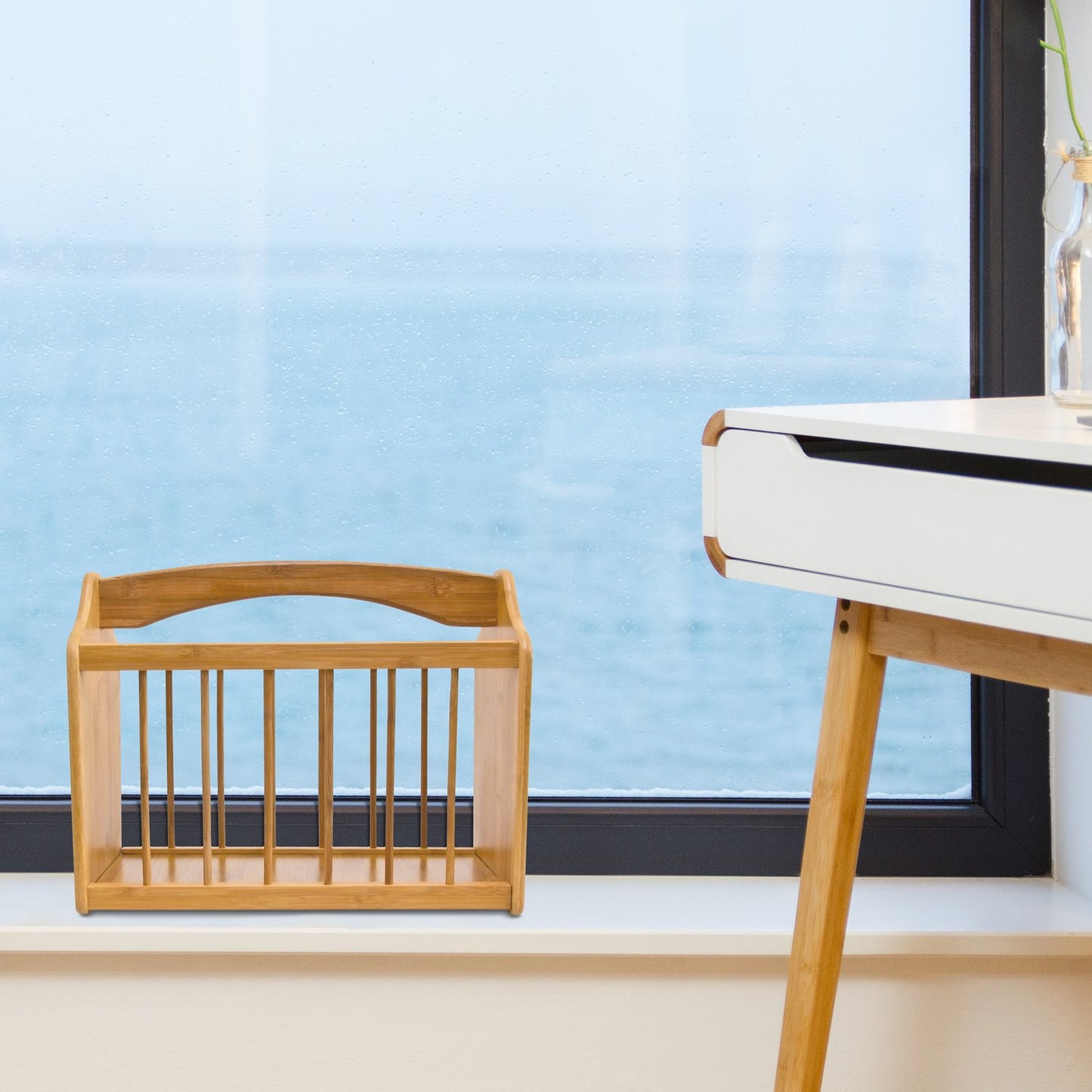Newspaper stand in bamboo