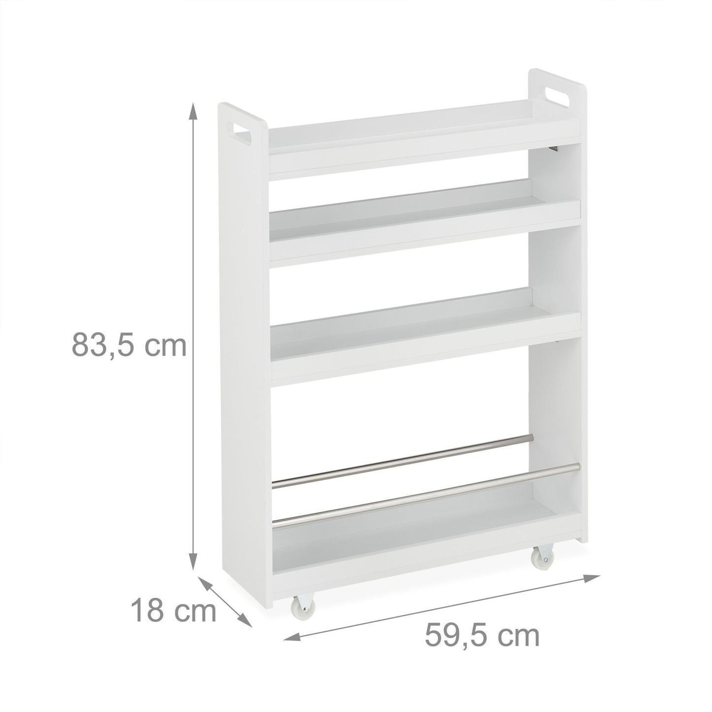 Niche trolley with 4 shelves