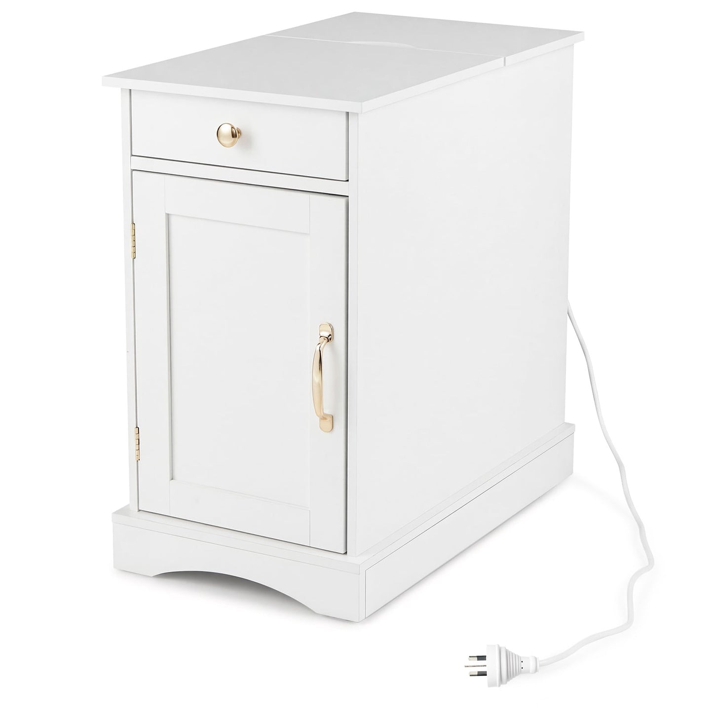 Nightstand with Hidden Charging Station and Adjustable Shelf