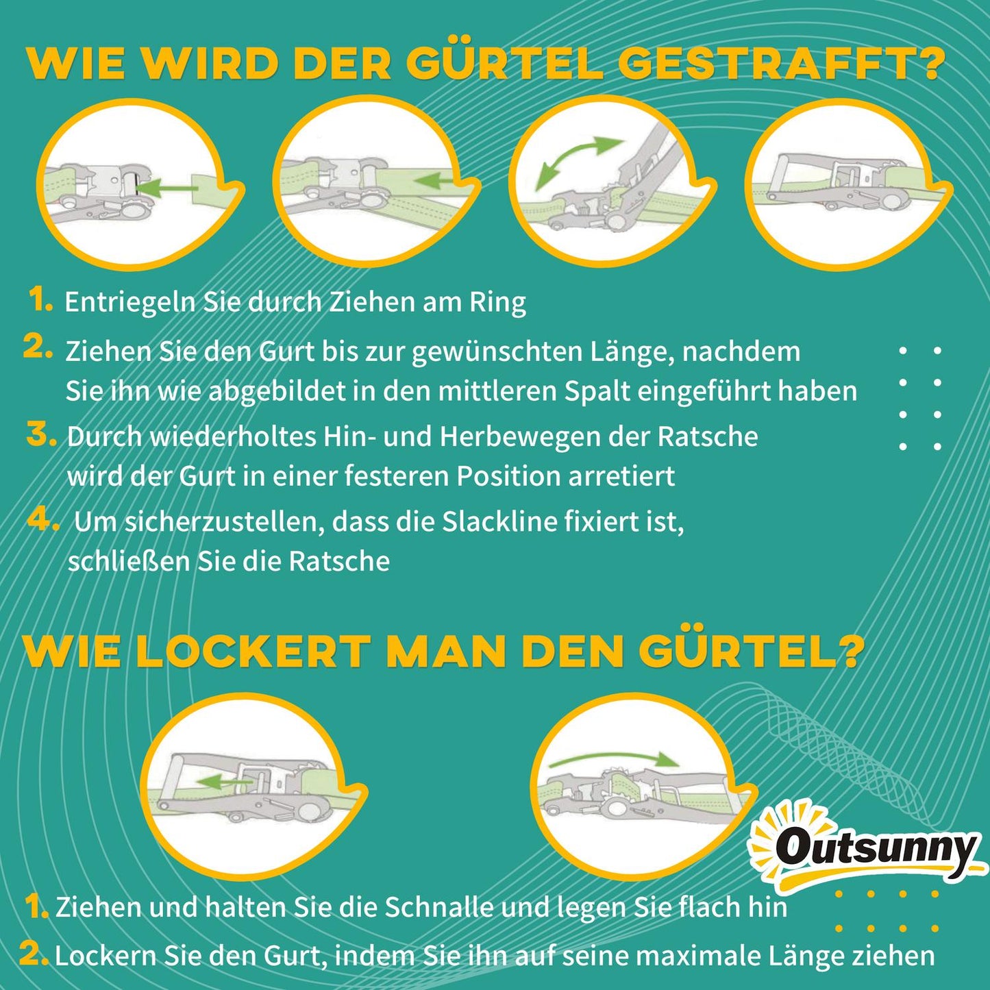 Ninja Slackline Set, 10M rope with obstacles for children