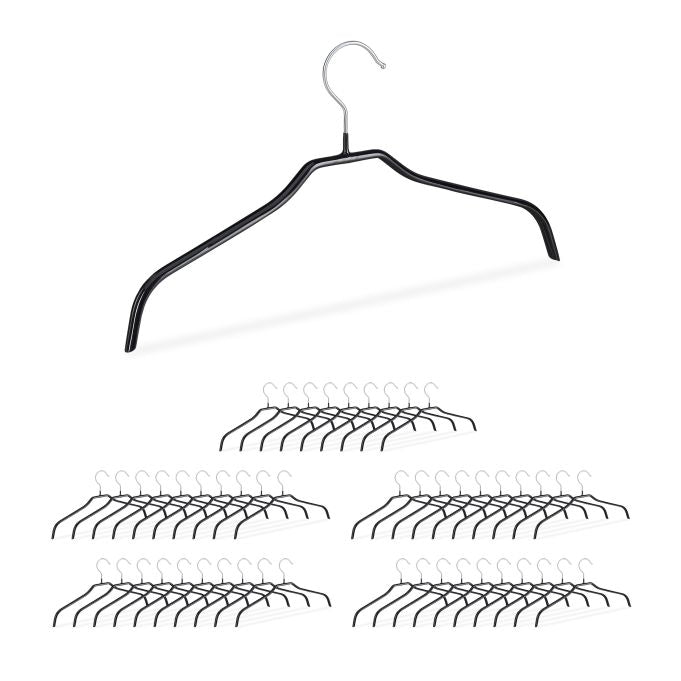 Non-Slip Coat Hanger Set Black
