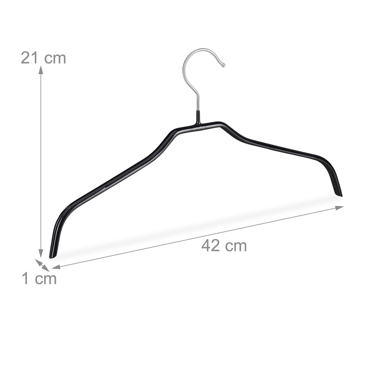 Non-Slip Coat Hanger Set Black