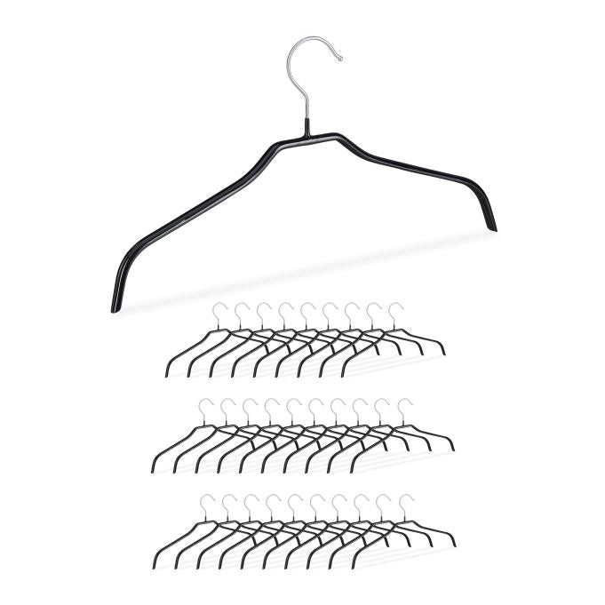 Non-Slip Coat Hanger Set Black