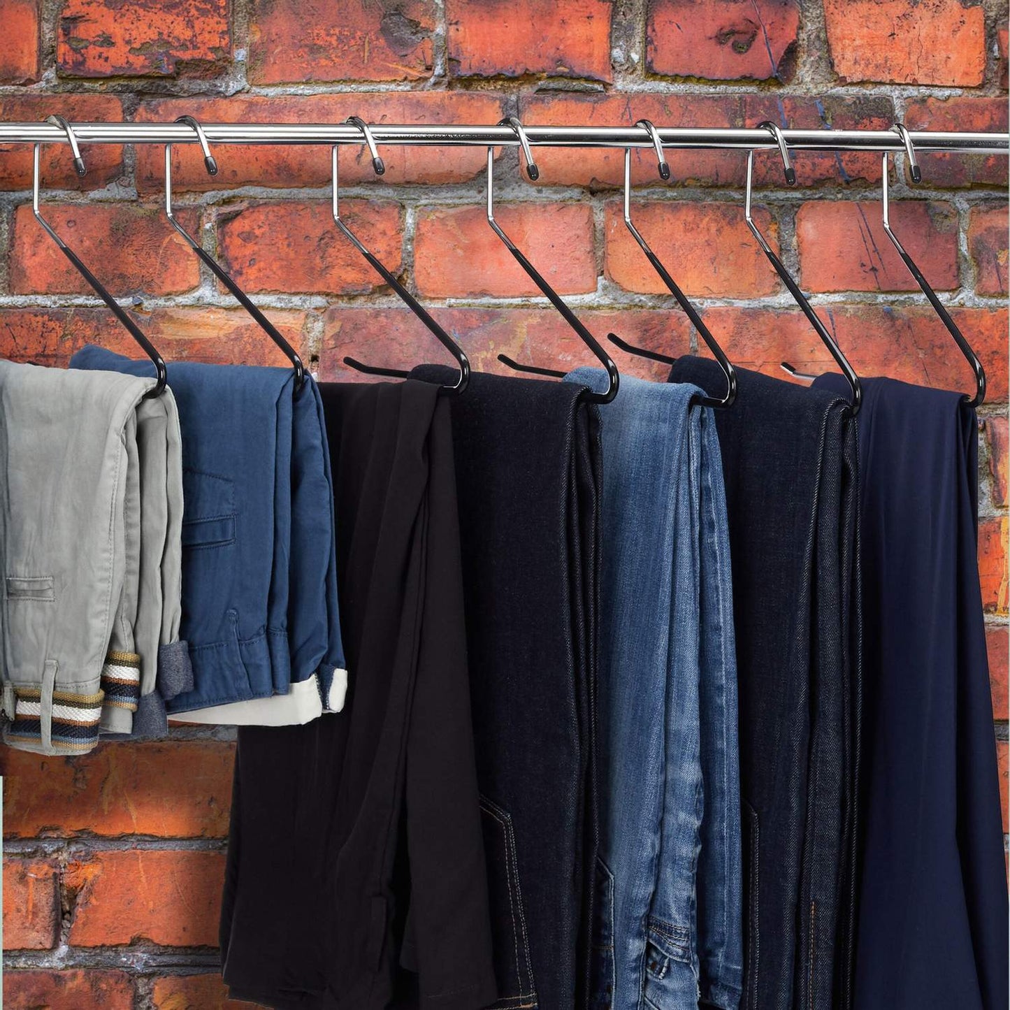 Non-Slip Space-Saving Trouser Hangers, Set of 5