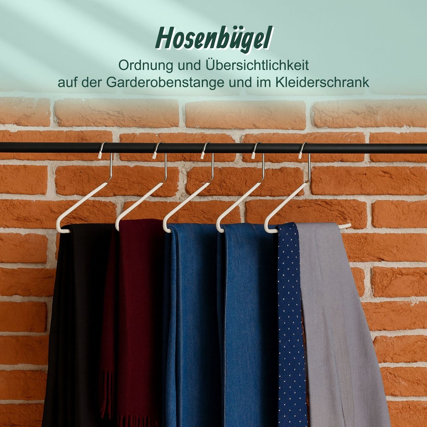 Non-Slip Space-Saving Trouser Hangers, Set of 5