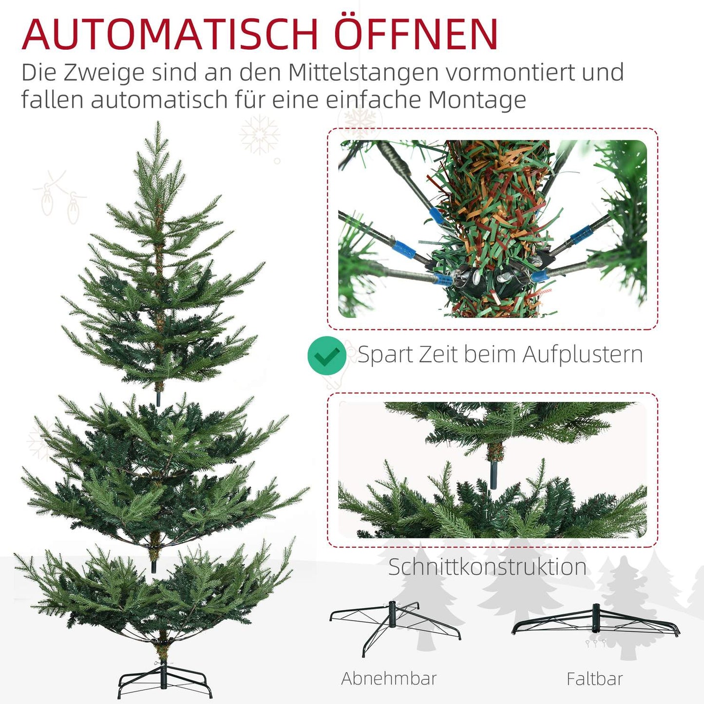Nordic Pine Artificial Christmas Tree, 180cm, Green