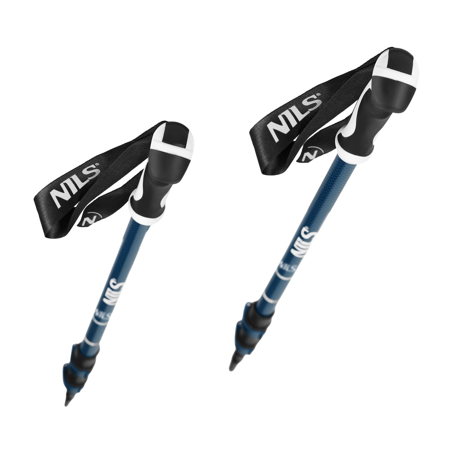 Nordic Walking Poles, Blue Aluminum, Adjustable