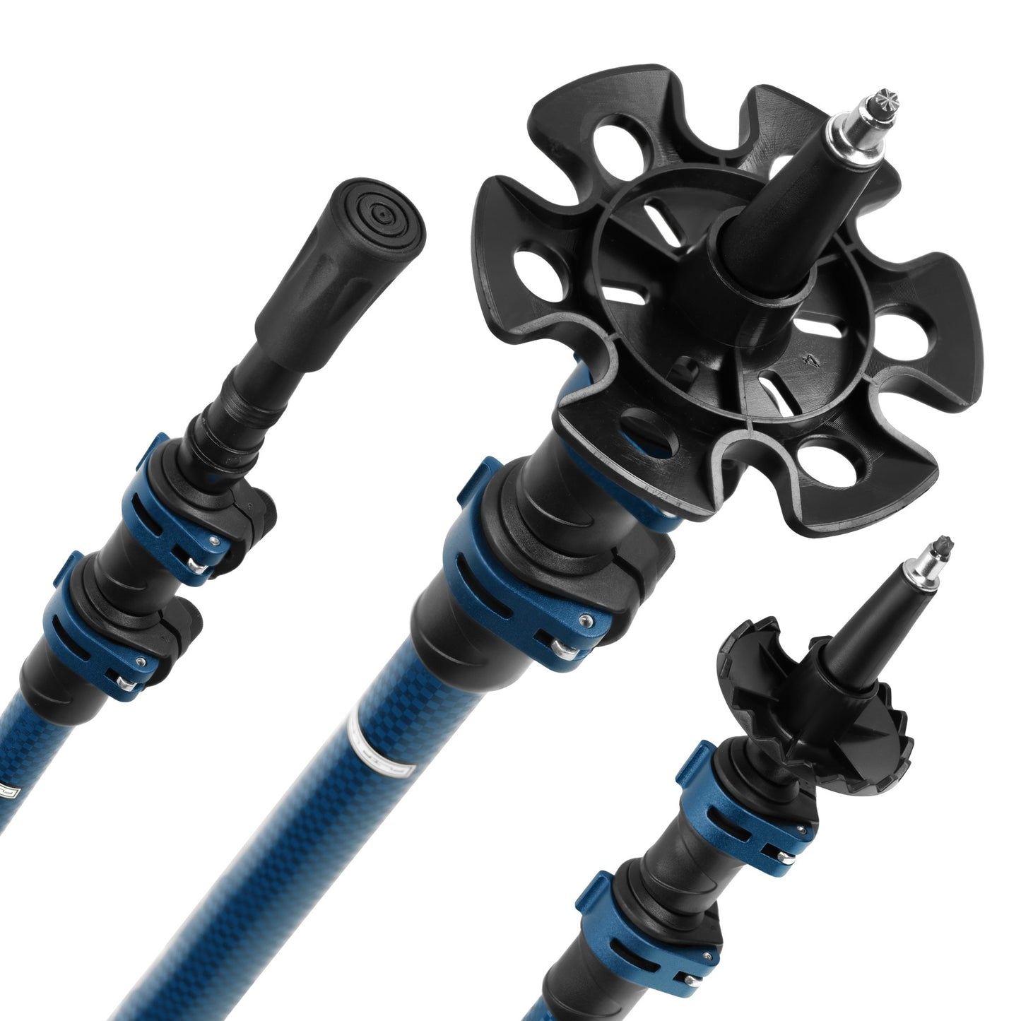 Nordic Walking Poles, Blue Aluminum, Adjustable