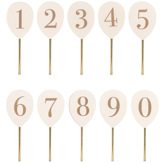 Number balloons 0-9 for candlesticks