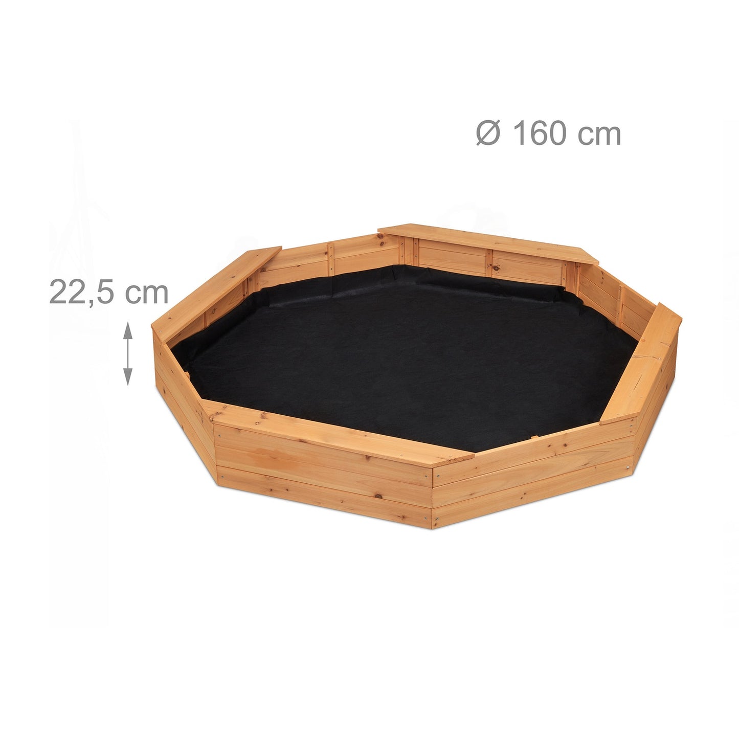 Octagonal sandbox incl. fiber cloth