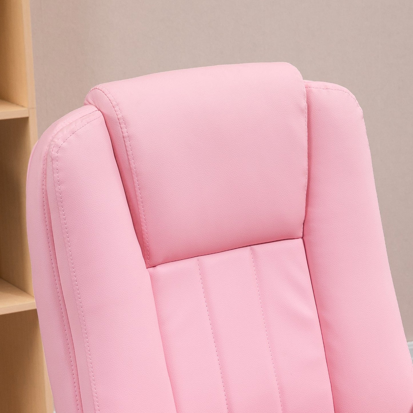 Pink faux leather office chair - reclining, adjustable height