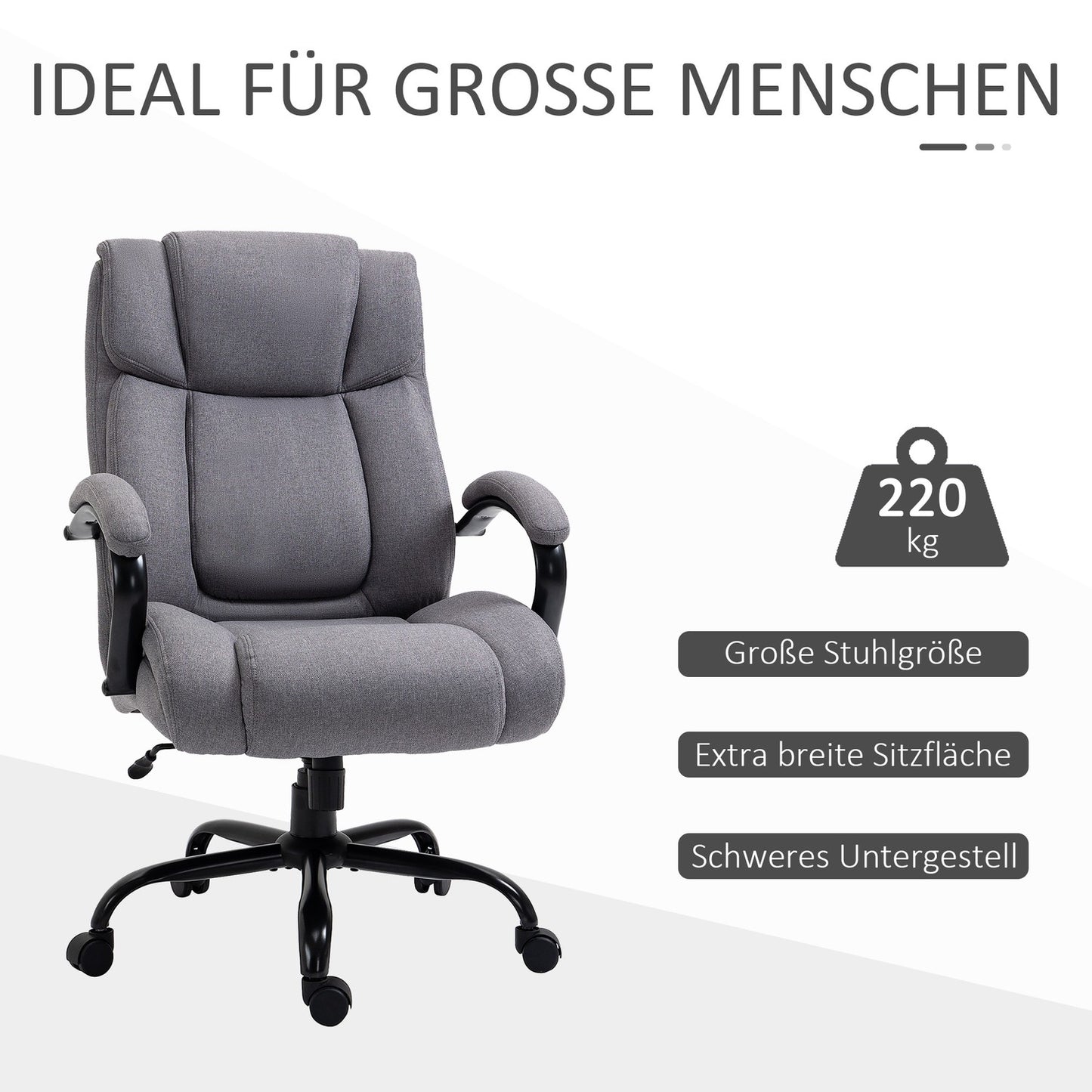 Ergonomic office gaming chair - swivel, 220 kg capacity