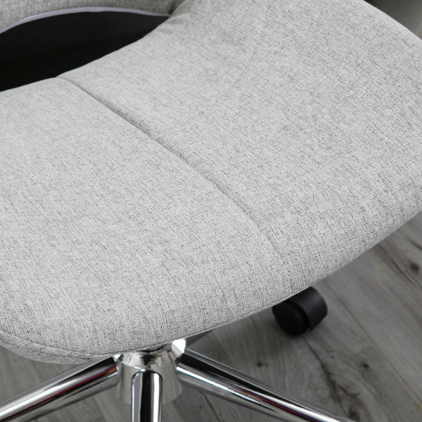 Height-adjustable swivel office chair, linen look, light grey
