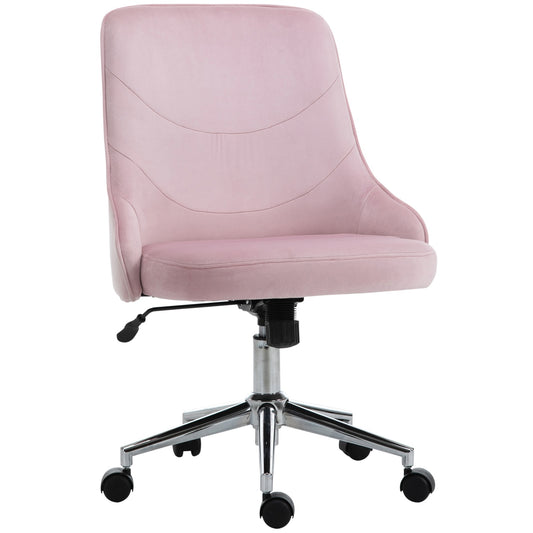 Velvet office chair with rocker function, pink, soho style