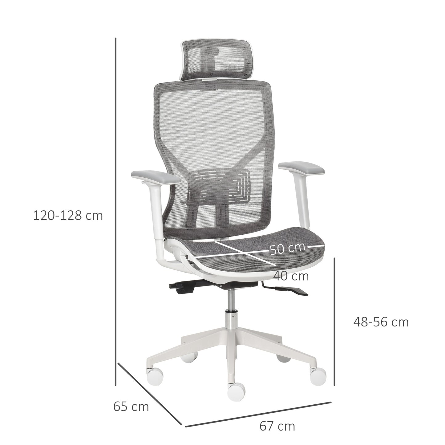 Ergonomic gaming office chair, rotatable with lumbar support and 3D armrests