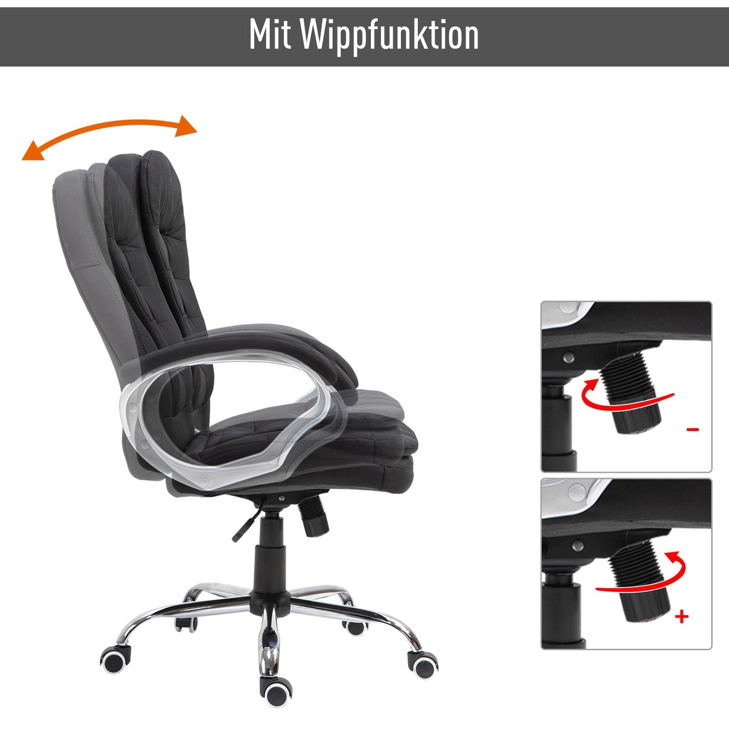 Ergonomic office chair - 360° rotatable, adjustable height