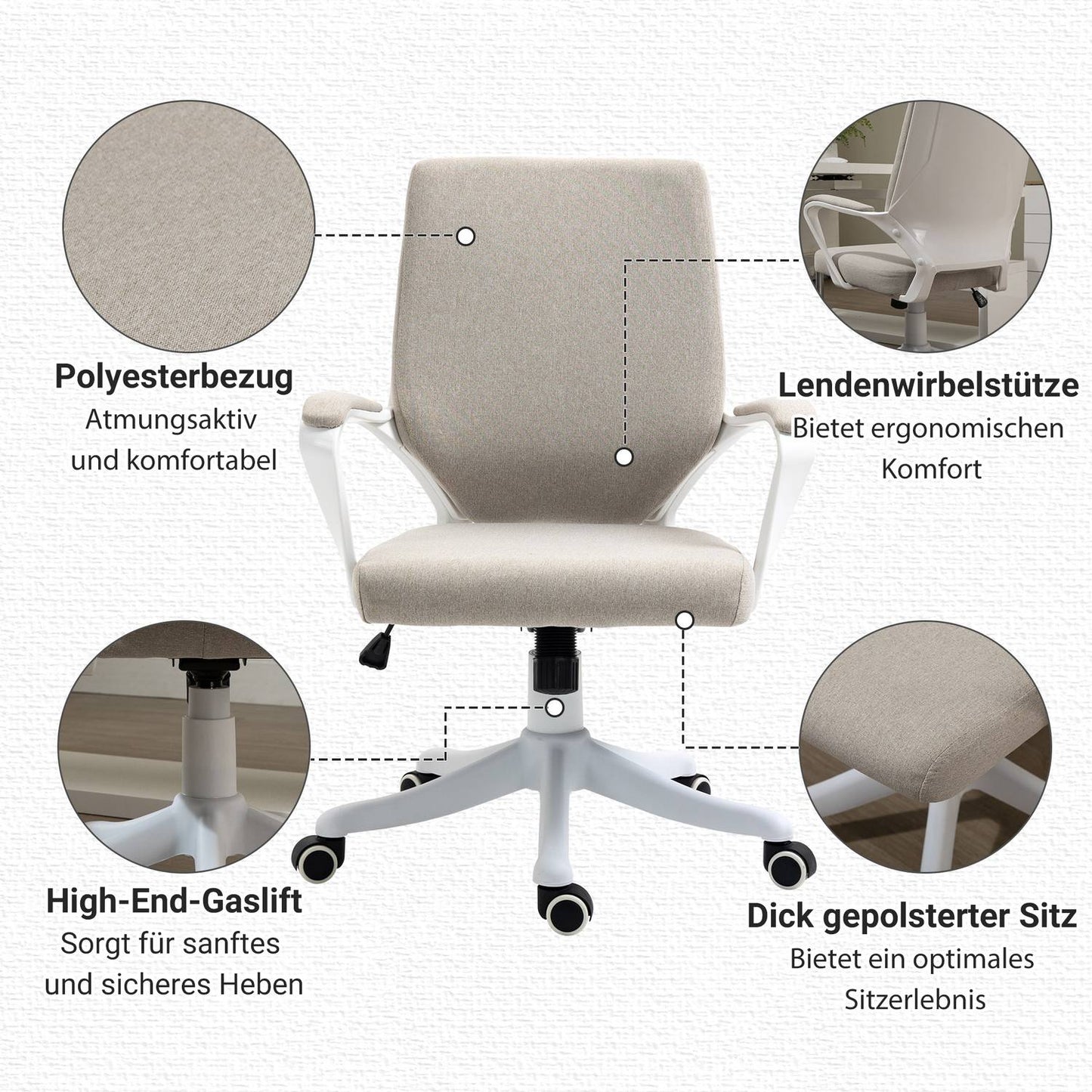 Ergonomic office chair - adjustable, padded, swivel