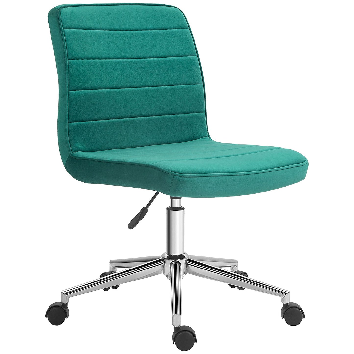 Adjustable velvet green office chair - no armrest, 120 kg capacity