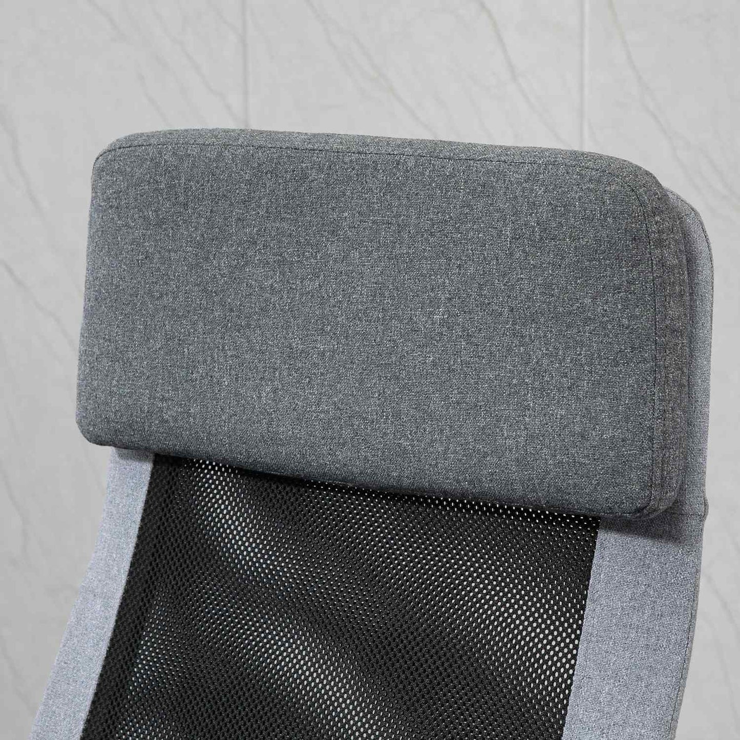 Ergonomic office chair, adjustable with headrest, light grey
