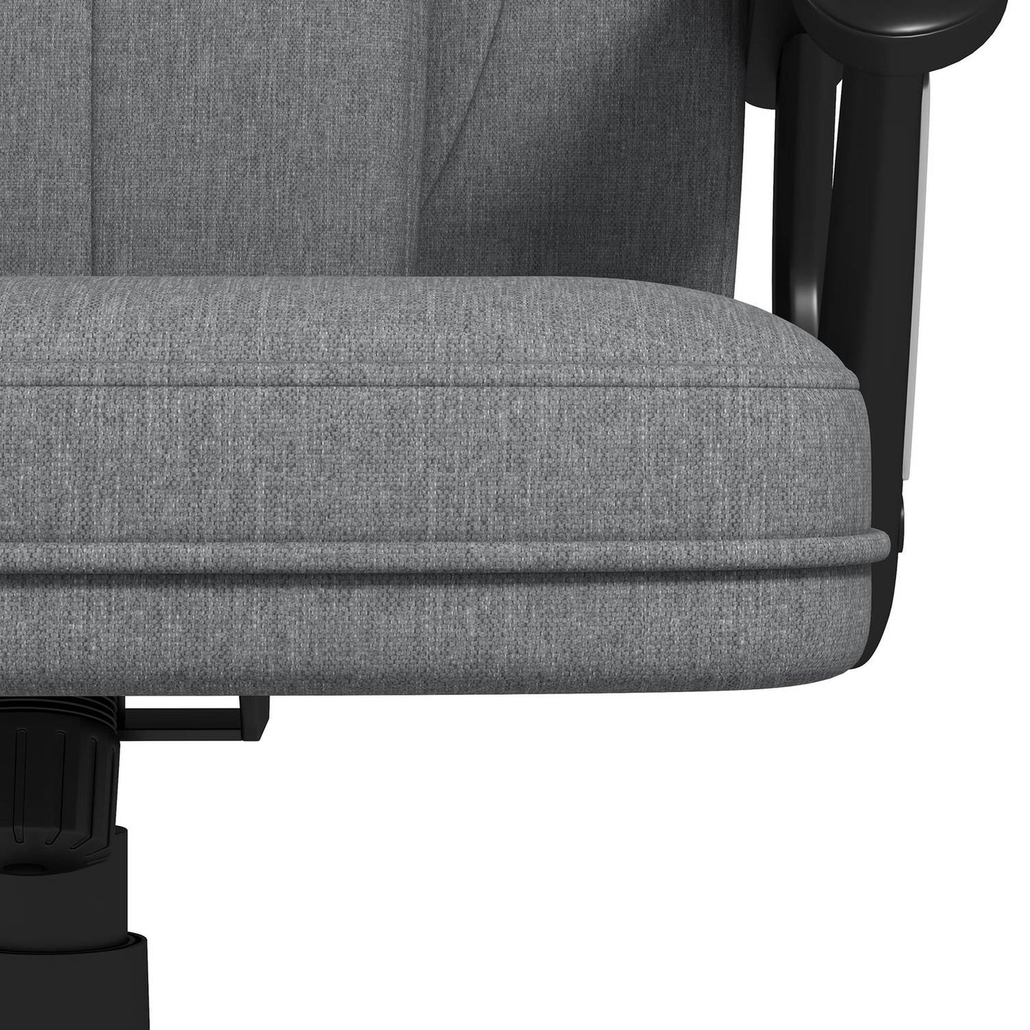 Ergonomic office chair - adjustable height, gray linen, headrest