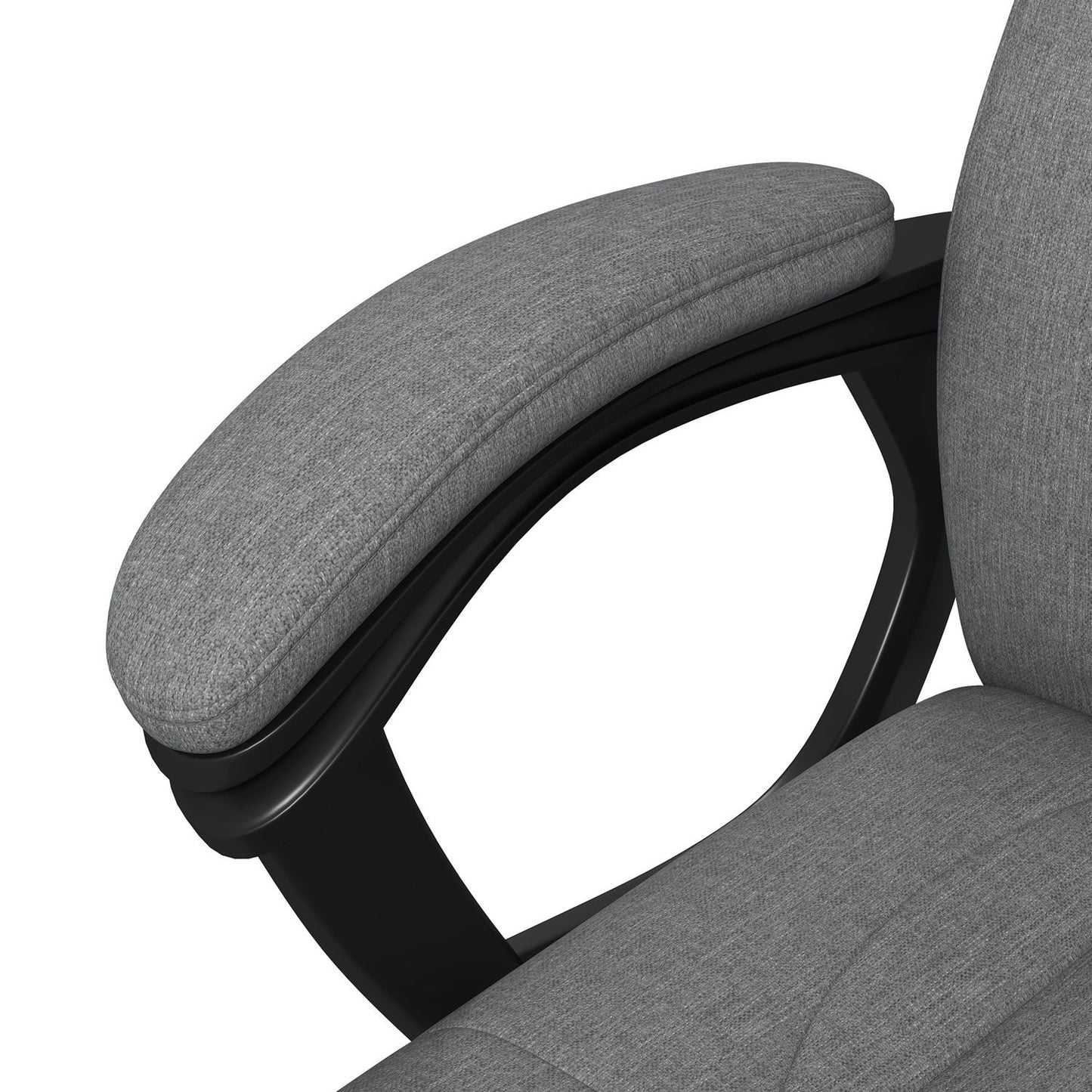 Ergonomic office chair - adjustable height, gray linen, headrest