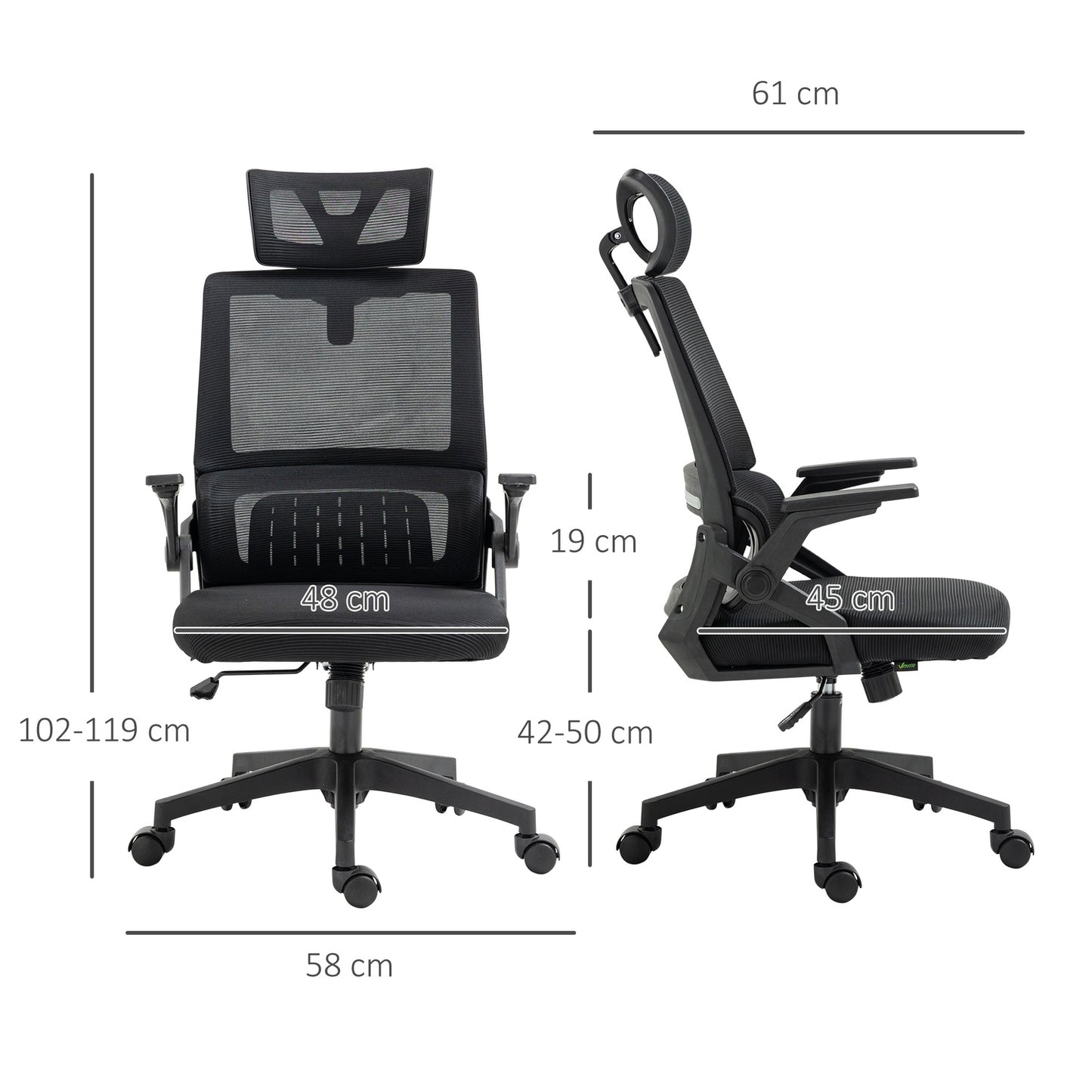 Ergonomic office chair with adjustable headrest and armrest