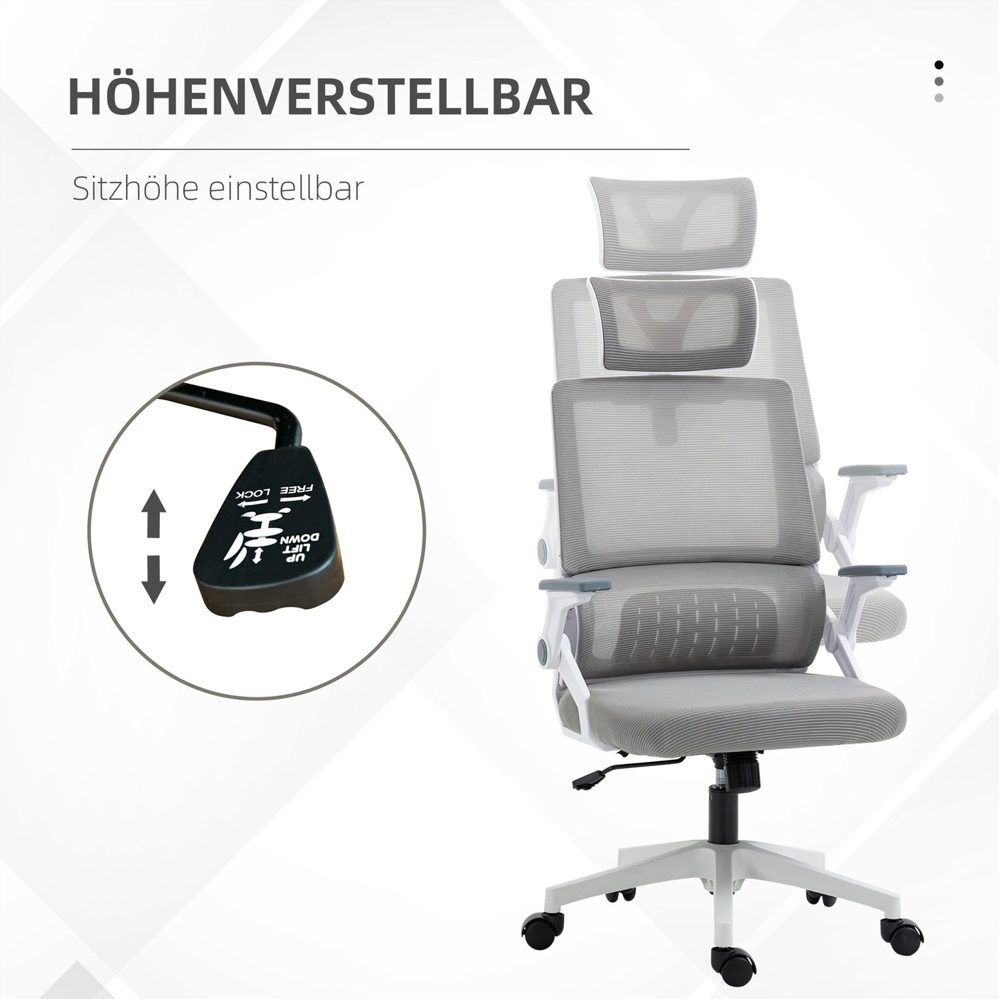 Ergonomic office chair with adjustable lumbar support