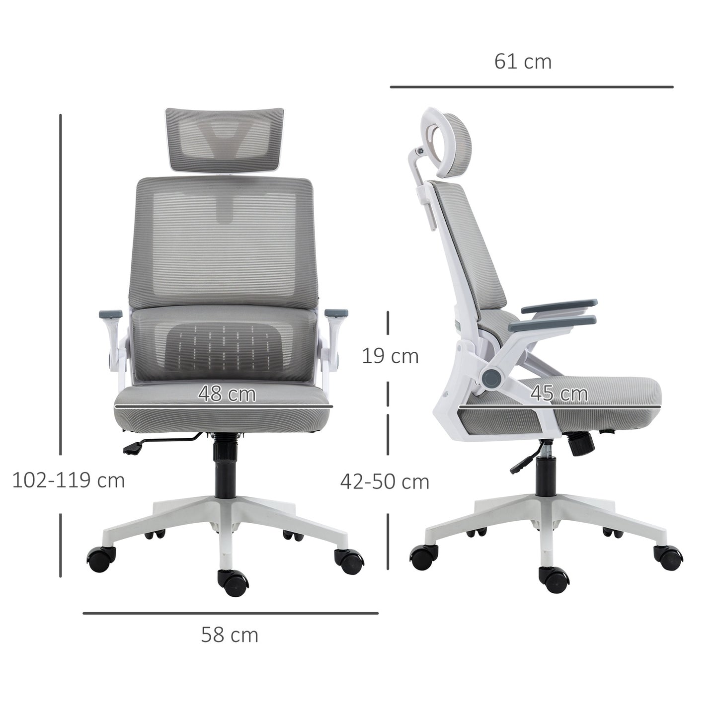 Ergonomic office chair with adjustable lumbar support