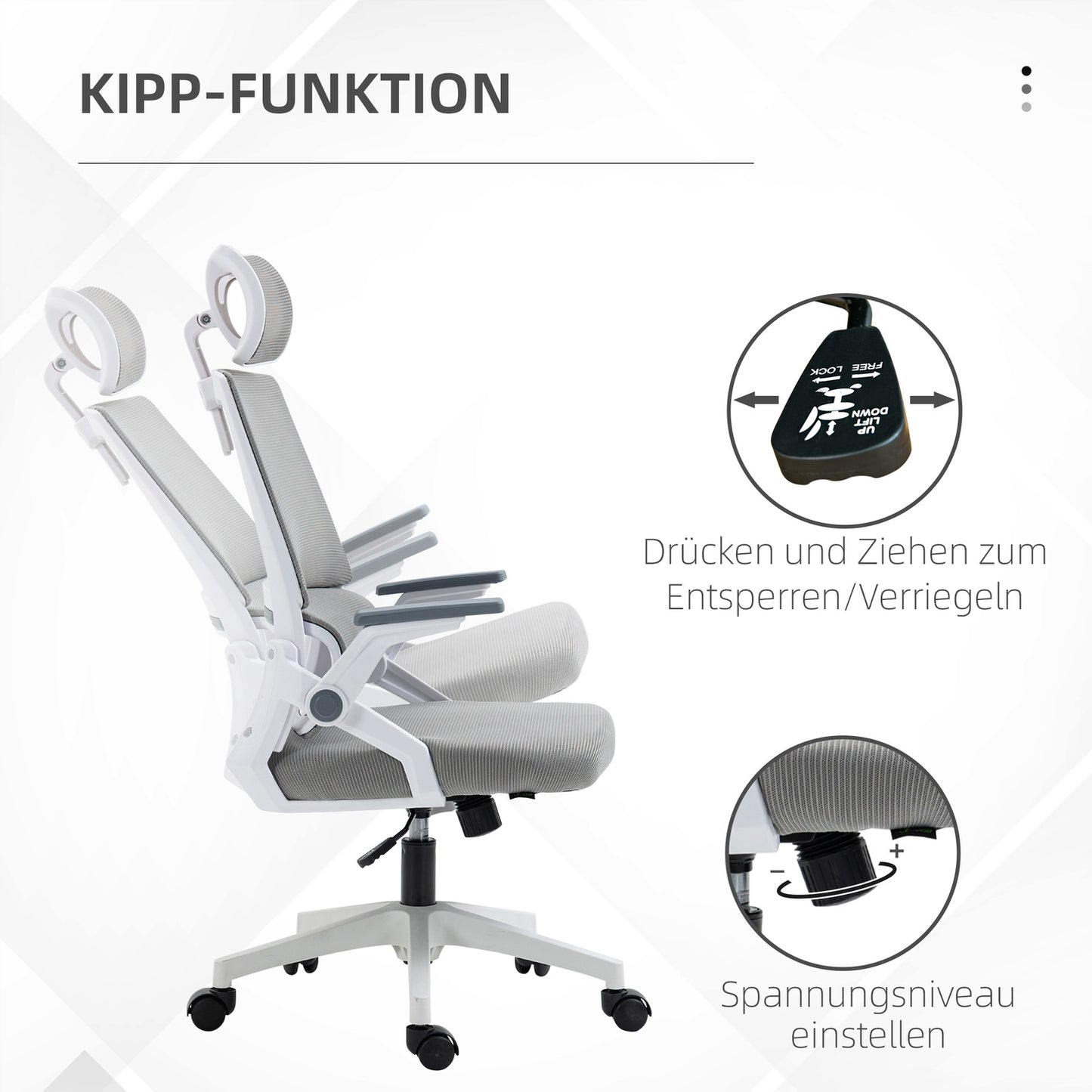 Ergonomic office chair with adjustable lumbar support