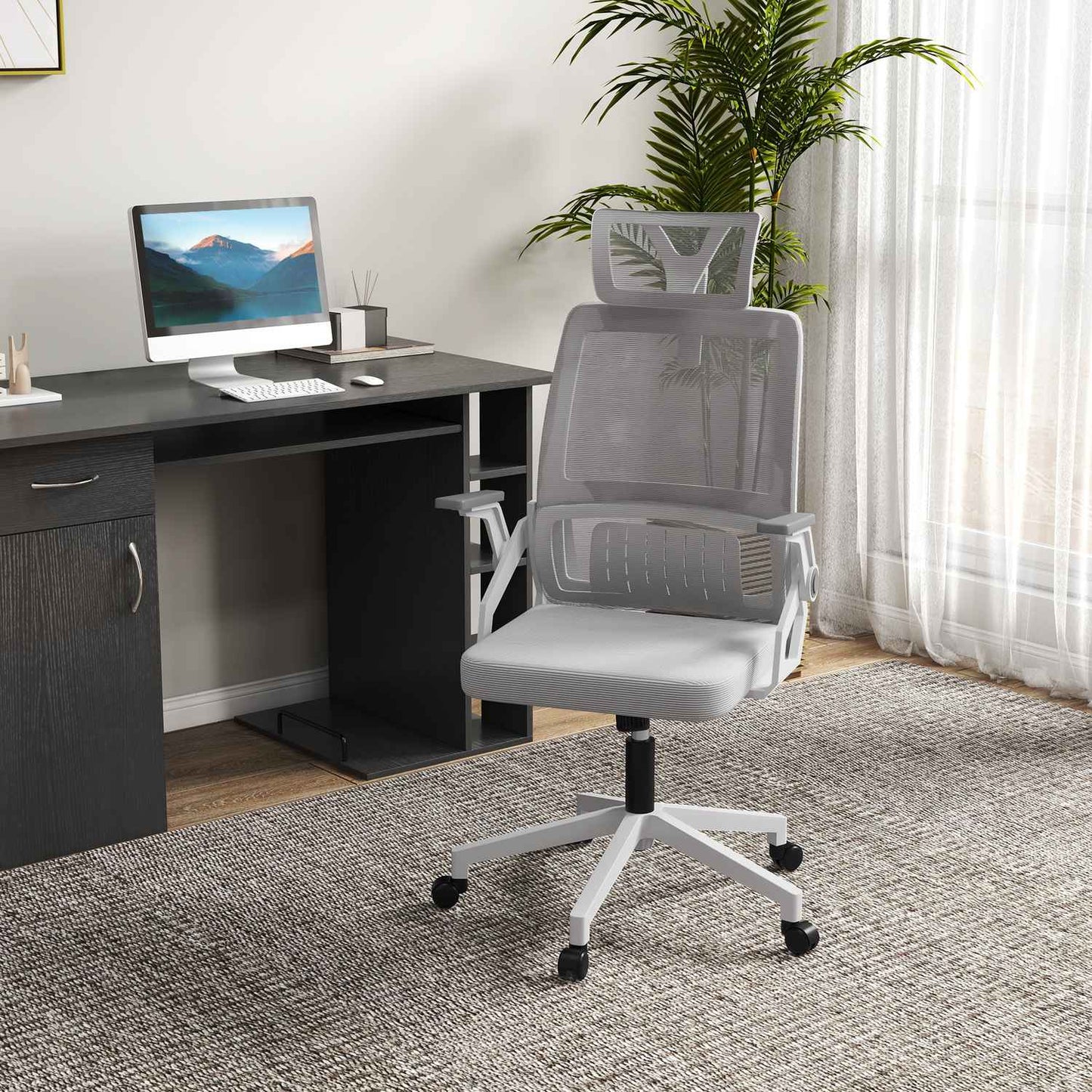 Ergonomic office chair with adjustable lumbar support
