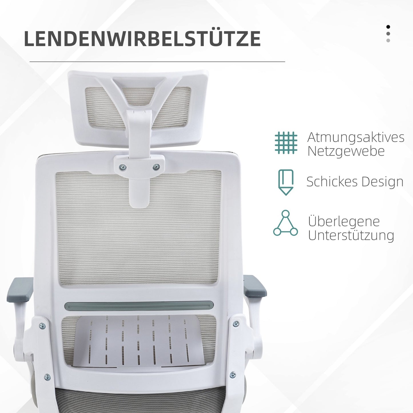 Ergonomic office chair with adjustable lumbar support