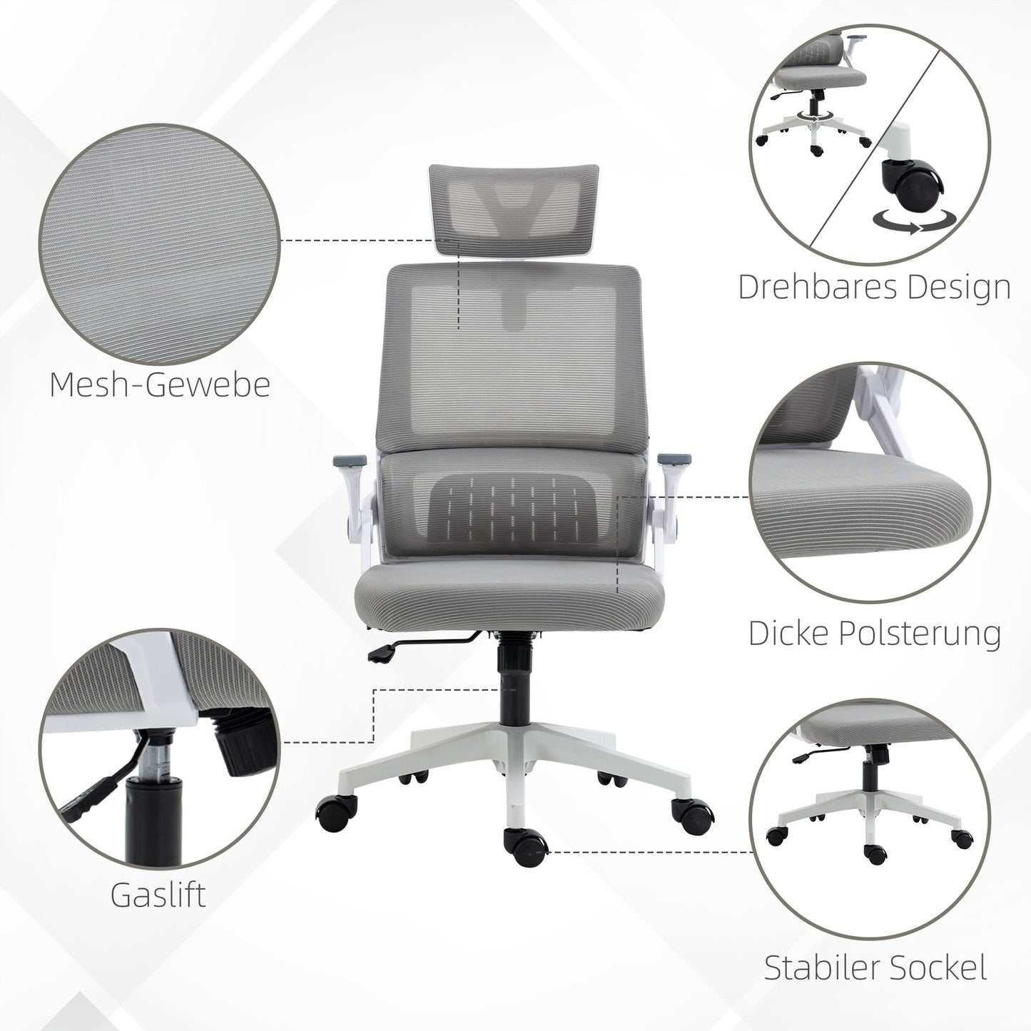 Ergonomic office chair with adjustable lumbar support