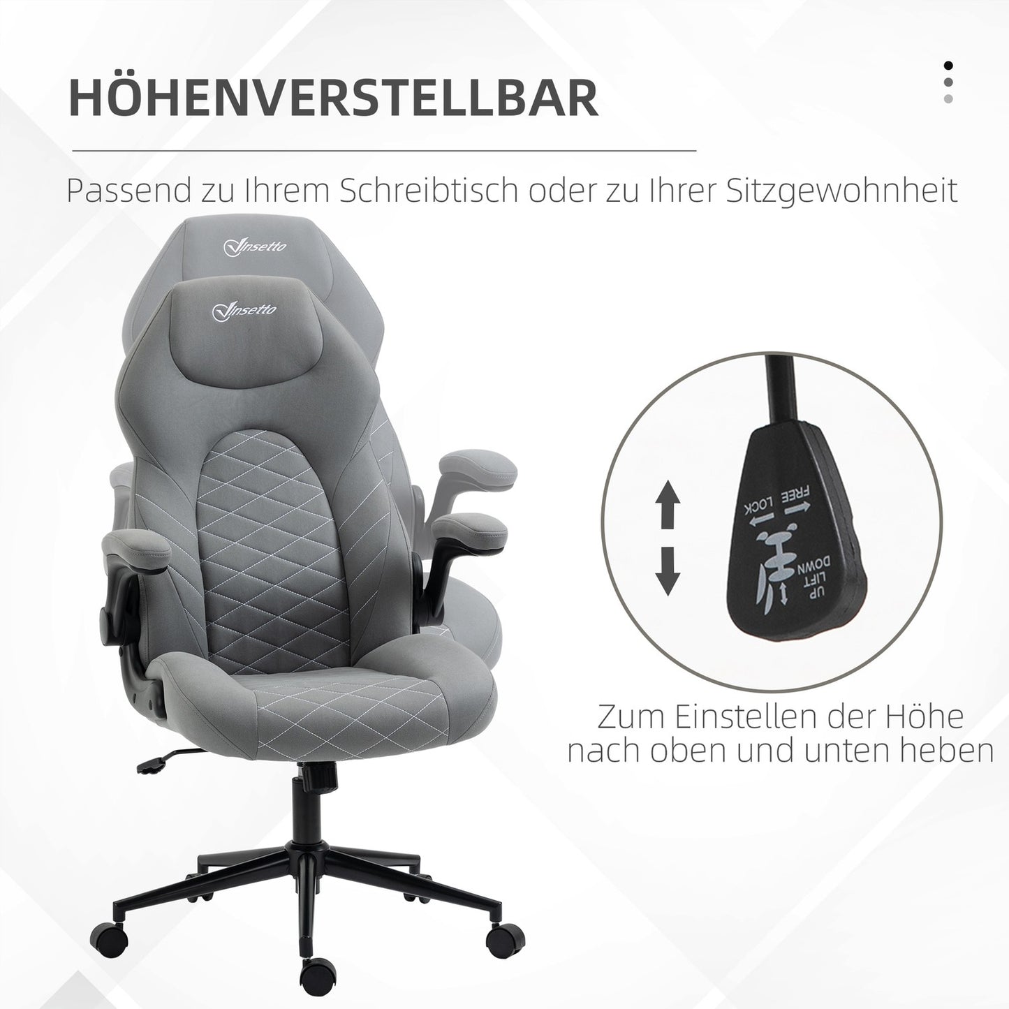 Ergonomic desk chair, swivel with adjustable armrests