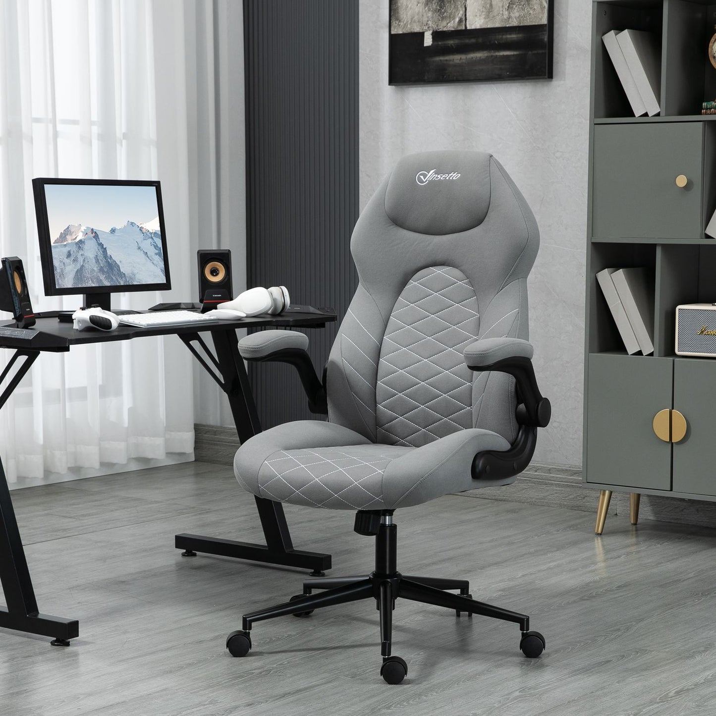 Ergonomic desk chair, swivel with adjustable armrests