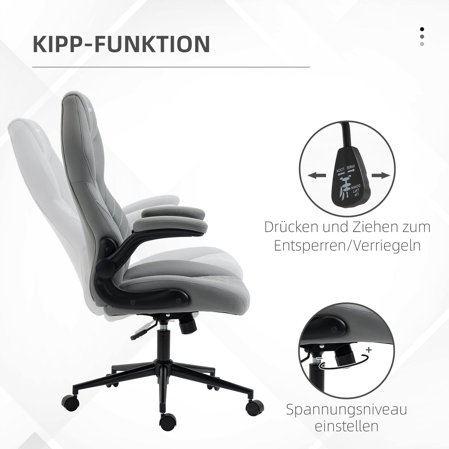 Ergonomic desk chair, swivel with adjustable armrests