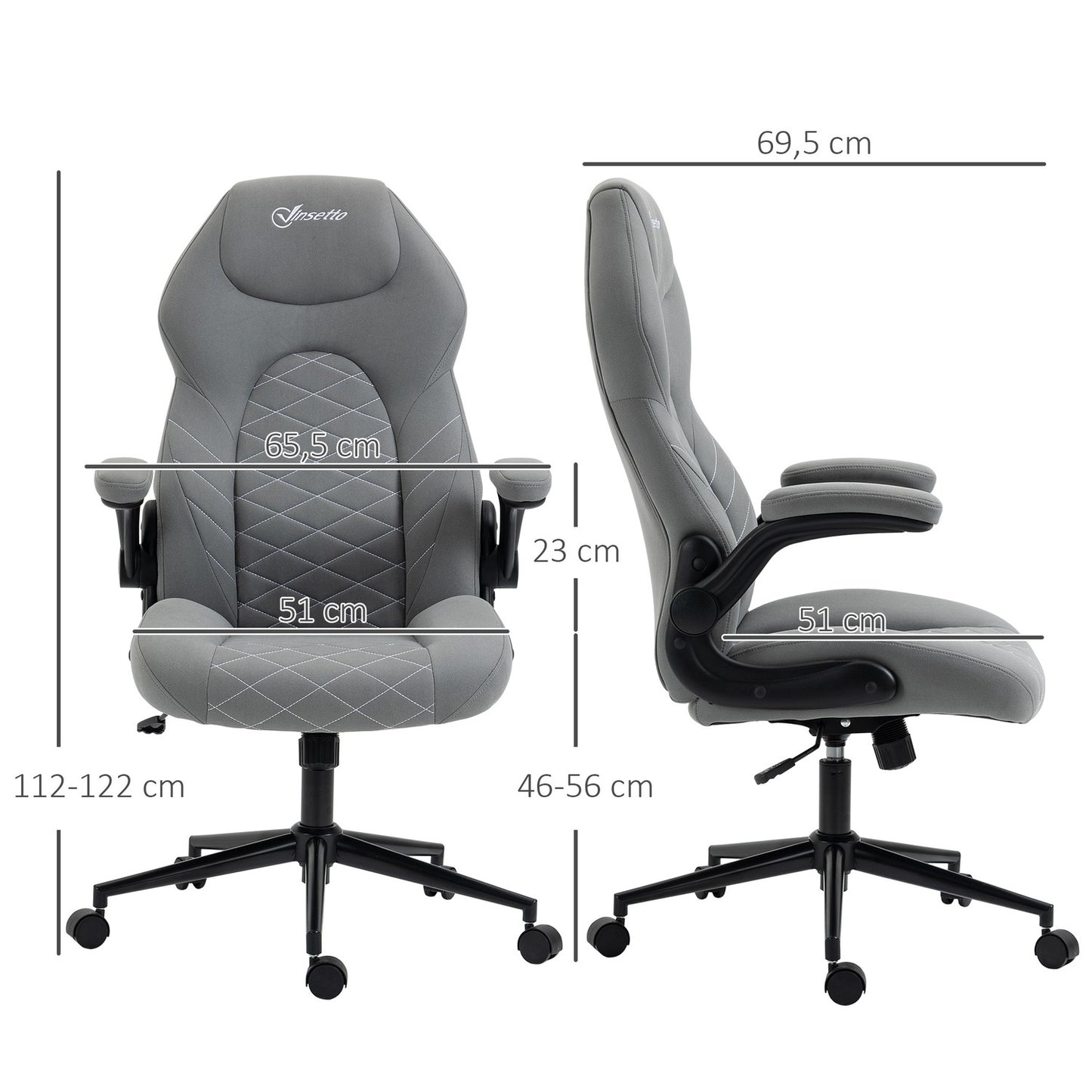 Ergonomic desk chair, swivel with adjustable armrests