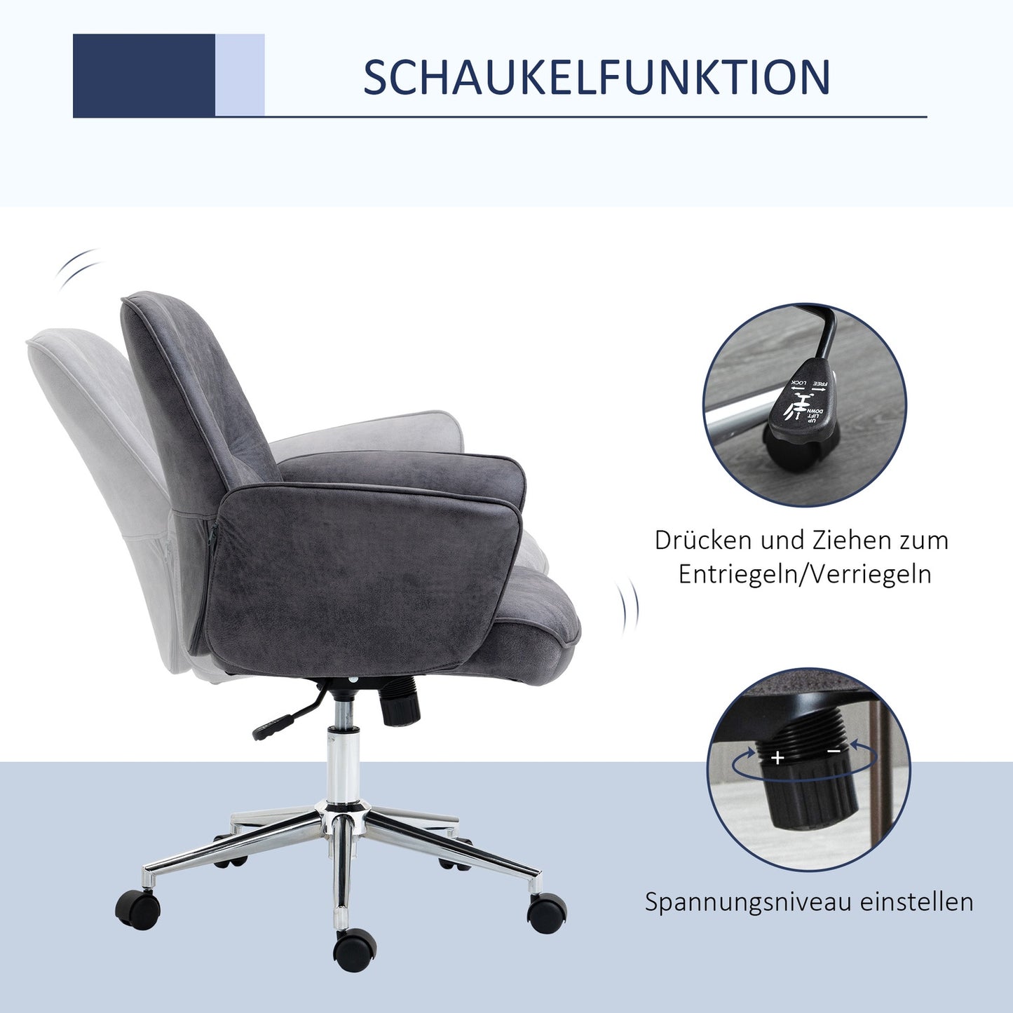 Ergonomic office chair, height adjustable, 120 kg load capacity