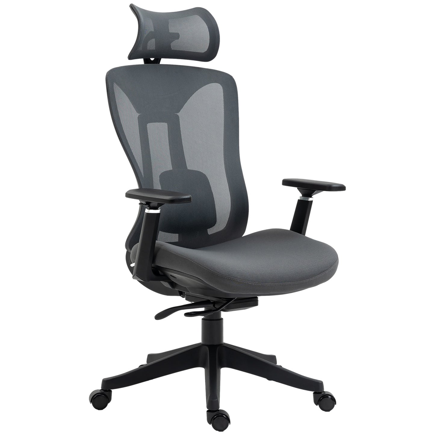 Ergonomic mesh office chair with recline - Grey