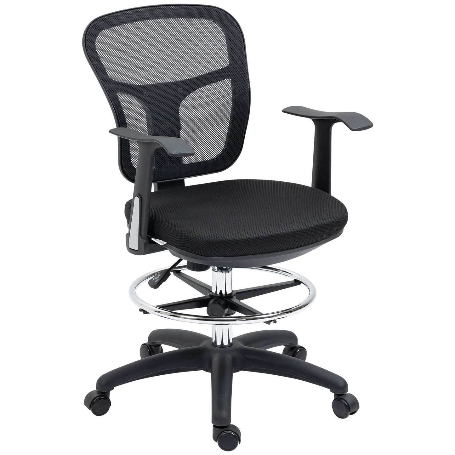 Ergonomic office chair in mesh, black - adjustable armrest and footrest