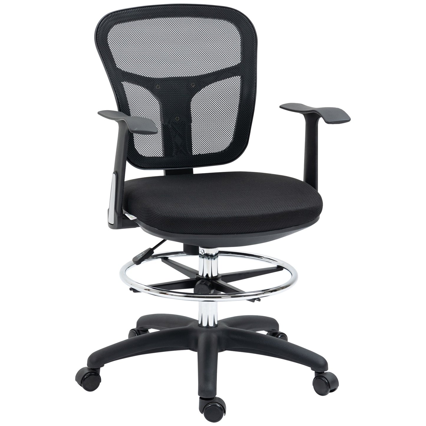 Ergonomic office chair in mesh, black - adjustable armrest and footrest