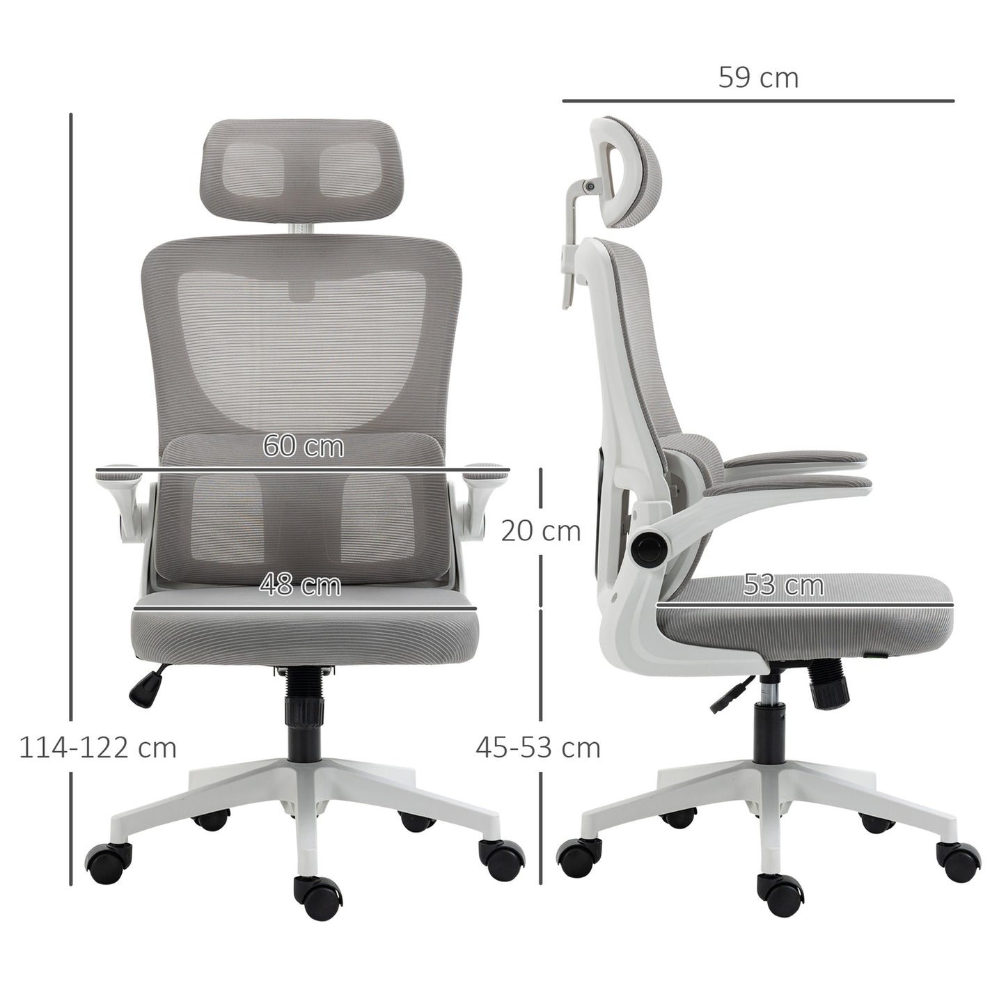 Ergonomic office chair, adjustable height, lumbar support