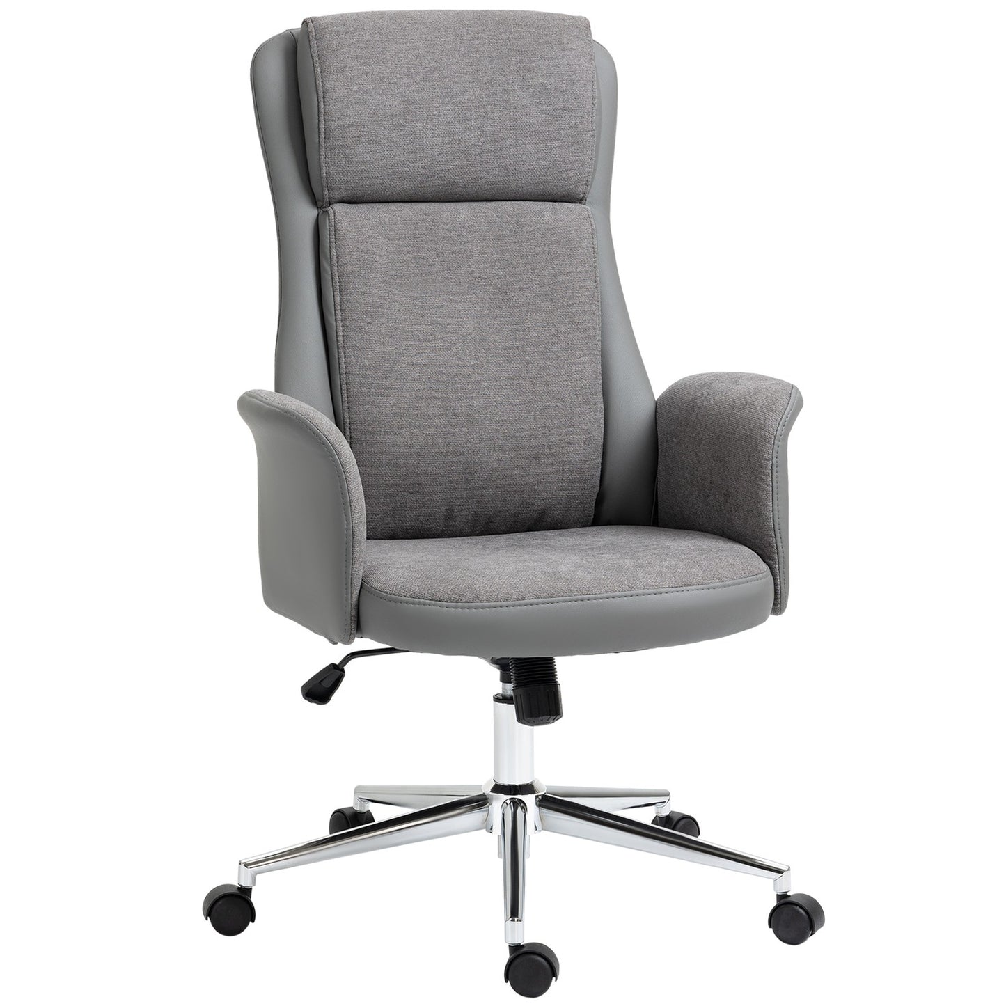 Ergonomic office chair, adjustable PU, 360° rotation, gray